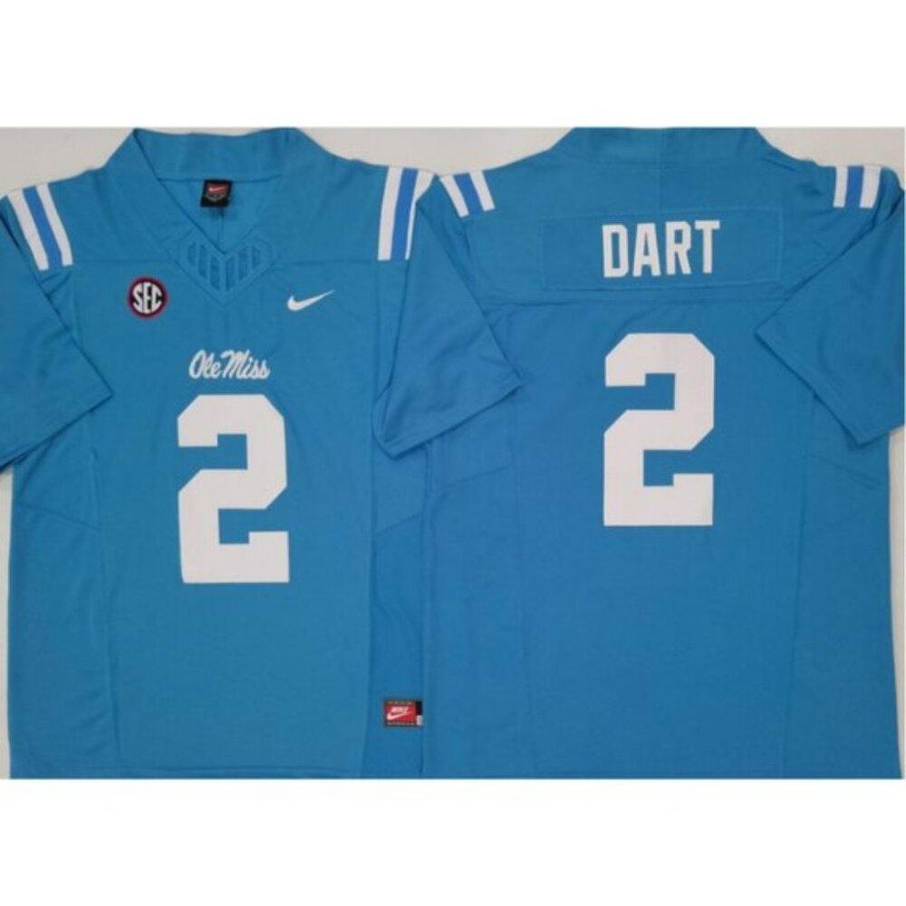 Youths Kids Mens 2 Jaxson Dart Blue Stitched Jersey
